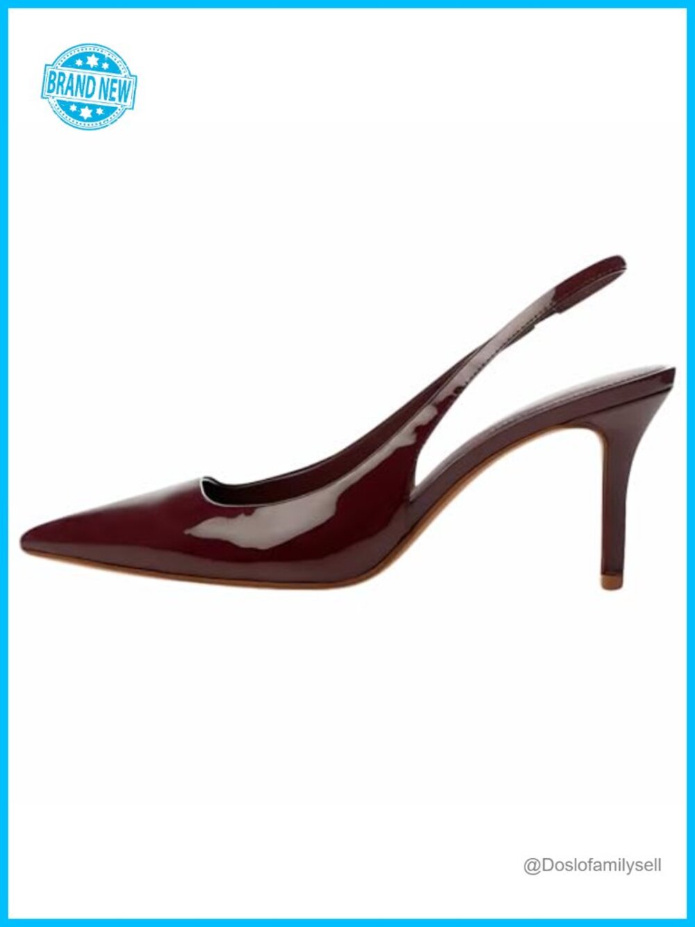Slingback Kitten Heel Pointed Toe Patent Dress Pumps